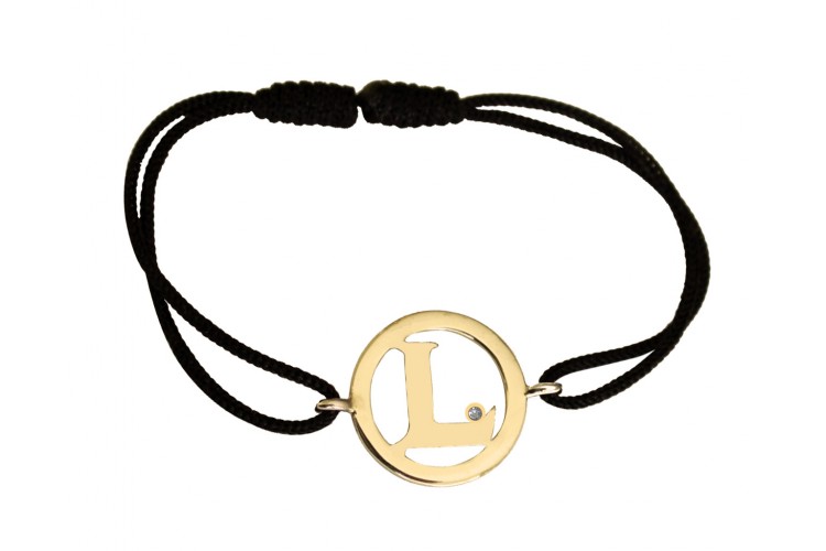 Alphabet L Gold Bracelet